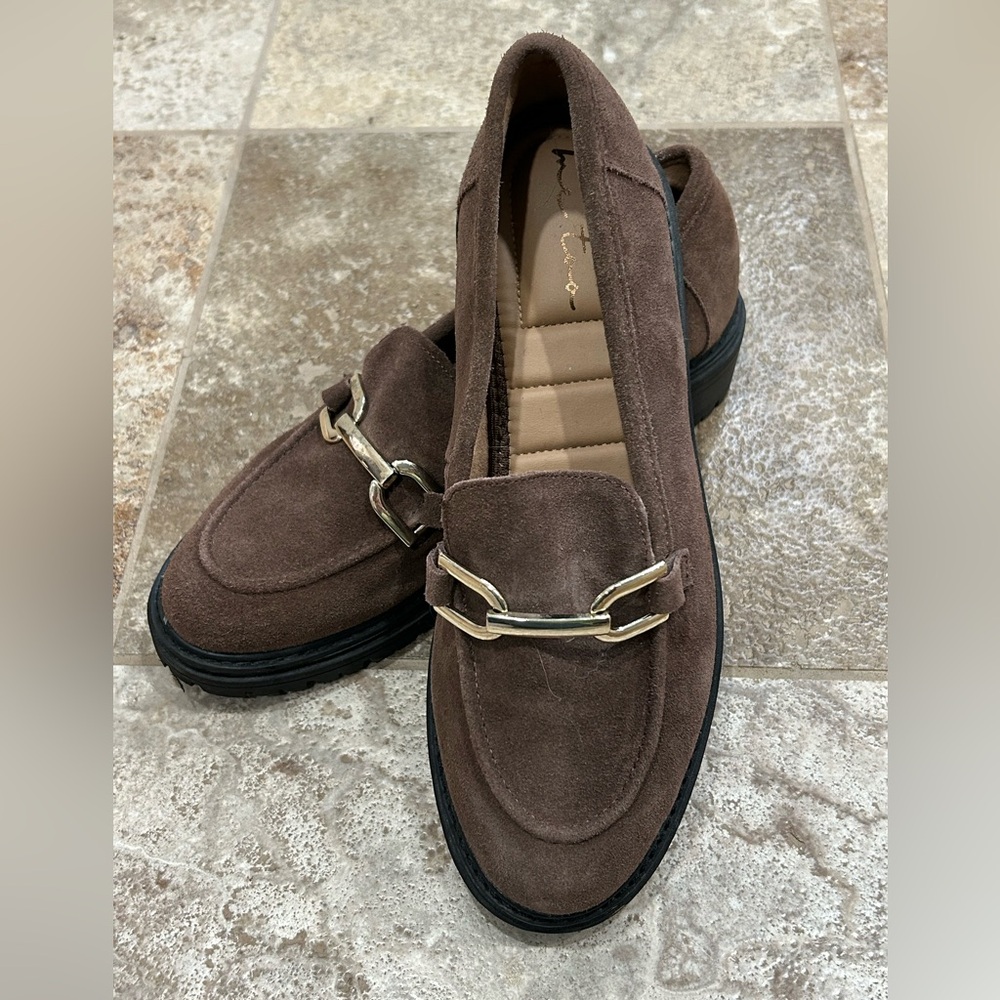 ME TOO Brown Suede Loafers